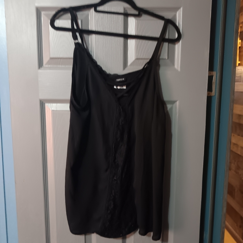 torrid Black Lace-Trim Slip Cami